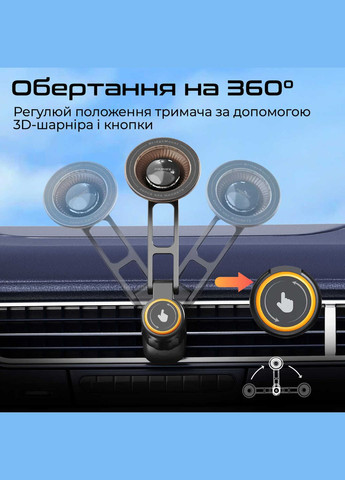 Автотримач для смартфона магнітний Bridgemount Black Promate (336955043)