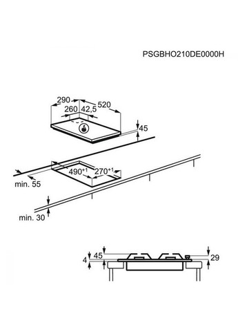 Варочная поверхность газовая EGC3322NVK Electrolux (314929681)