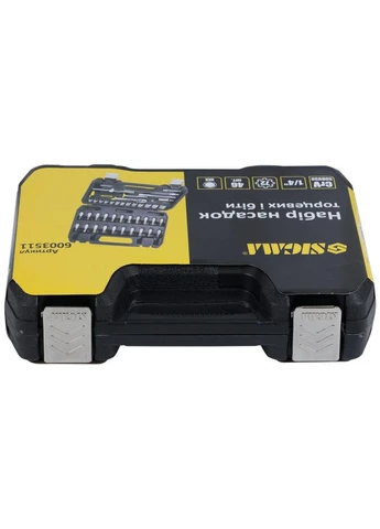 Набор насадок торцевых и бит 1/4" 46шт CrV mid (6003511) Sigma (306620380)