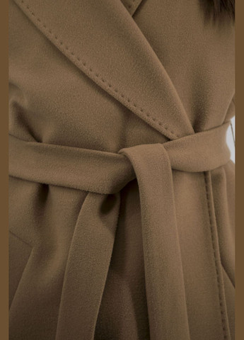 Бежевое демисезонное Классическое шерстяное пальто для женщин, без застежки, со швом Kent (кемел, ), 30614 No Brand