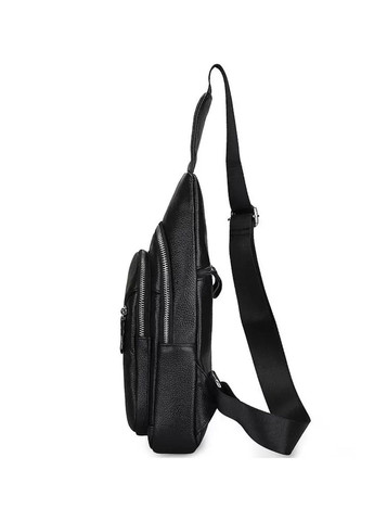 Мужской слинг сумка через плечо кожаная черная 33737 Tiding Bag (336551941)