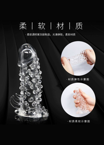 Стимулирующая насадка презерватив с пупырышками и усиками "Brave Man" LyBaile (298794127)