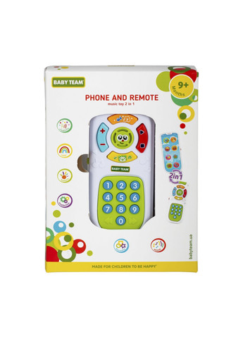Музыкальная игрушка "Телефон и пульт 2 в 1" цвет разноцветный ЦБ-00278051 Baby Team (333801664)