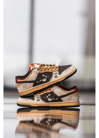 Бежевые демисезонные кроссовки мужские nike sb dunk low x stussy 40th найк сб данк No Brand