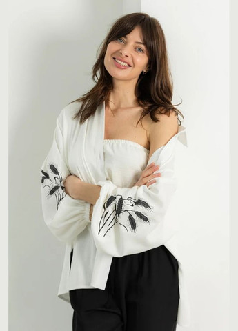 Белая повседневный рубашка Seventeen с длинным рукавом