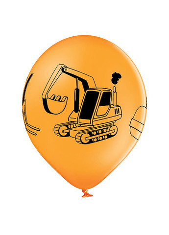 Латексна кулька 12"(30см) з малюнком "Транспорт будівельний"(3103-1389) No Brand (302748368)