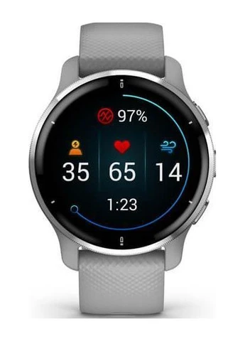 Смарт-часы Venu 2 Plus Silver S. Steel Bezel w. Powder G. Case and S. Band (010-02496-00/10) Garmin (394697063)