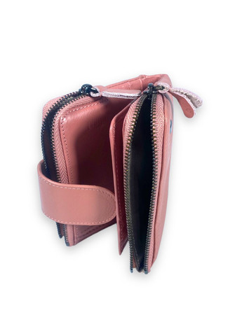 Жіночий гаманець 2 відділи 2 зовнішні монетниці 12 осередків для карт розмір: 12*10*3 см рожевий Cardinal (266911715)
