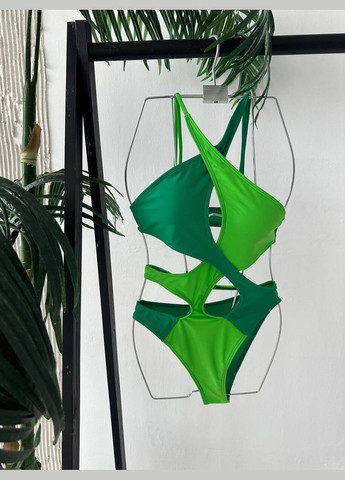 Зелений літній купальник жіночий суцільний суцільний No Brand