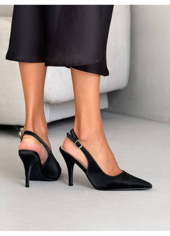 No Brand Стильні жіночі слінгбеки слінгбекі чорний з текстиль, — всесезон (356764427)