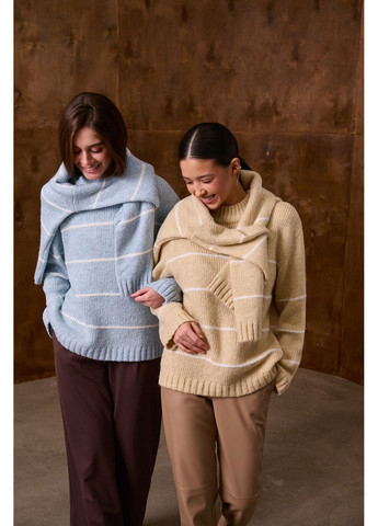 Бежевый свитер из натуральной шерсти 2809 Triko Bakh