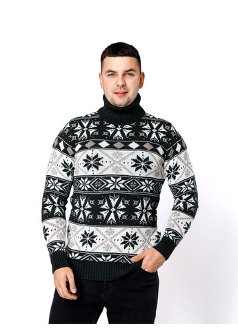 Темно-зеленый зимний мужской свитер цвет темно-зеленый цб-00233271 Gerekli