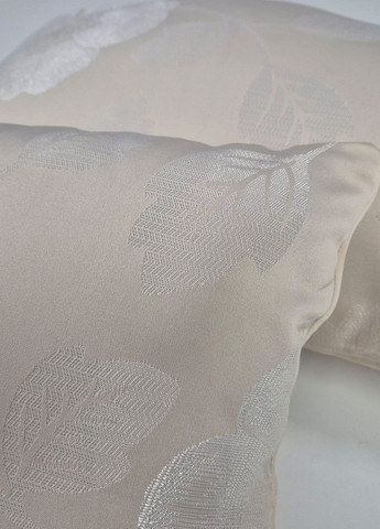 Комплект декоративных подушек 45х45см 2шт 52х32см кремовые с серебристым цветком (п_0755) Firanka Flowers (322904764)