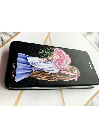 Чохол-книжка з малюнком для Samsung Galaxy A24 Чорний:: Дівчина з півоніями (принт 11) G-Case (360703941)