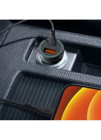 Автомобильное зарядное устройство CC33 1 USB QC 3.0 + Кабель Type-C PD (18W) Black XO (362914796)