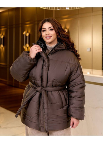 Коричневая демисезонная куртка женская тёплая Style Point