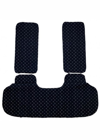 Акидки чохли на сидіння автомобіля з алькантари (Еко-замша) Чорна з білою прошивкою Lux Задній комплект No Brand (323660662)
