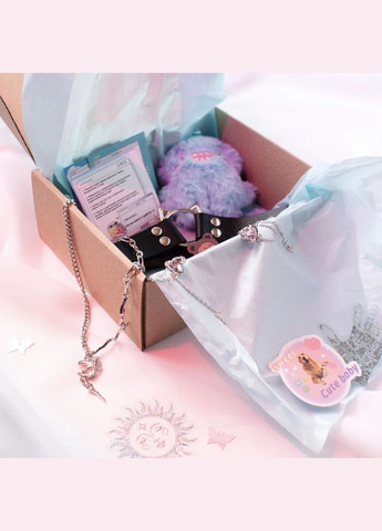 Сердечний бокс подарунковий fairycore ланцюжок гартер котик плюшевий брелок милі кафи з серцем кавайні значки естетичні наліпки No Brand (307925292)