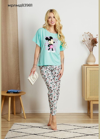 Прозрачный женский комплект брюки и футболка Marilynmod