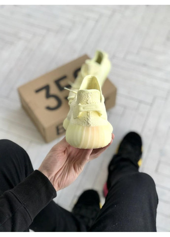 Желтые демисезонные кроссовки мужские adidas yeezy boost 350 v2 light yellow адидас изи буст No Brand