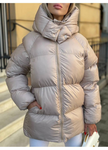 Бежевый зимний Пуховик Style Point