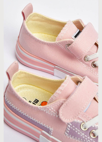 Светло-розовые кеды детские светло-розового цвета текстиль Let's Shop