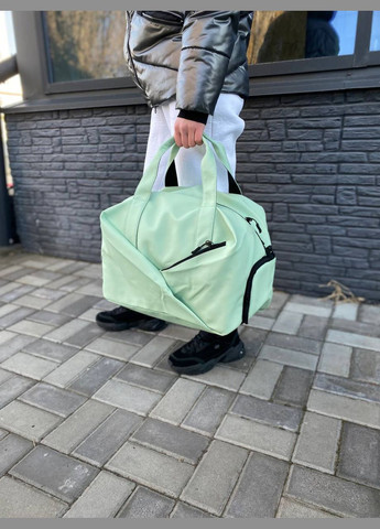 Сумка спортивная матовая экокожа бирюзовая с отделением для обуви Route No Brand (316218750)