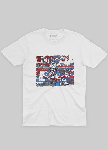 Белая демисезонная футболка для мальчика с принтом супергероя - человек-паук (ts001-1-whi-006-014-024-b) Modno