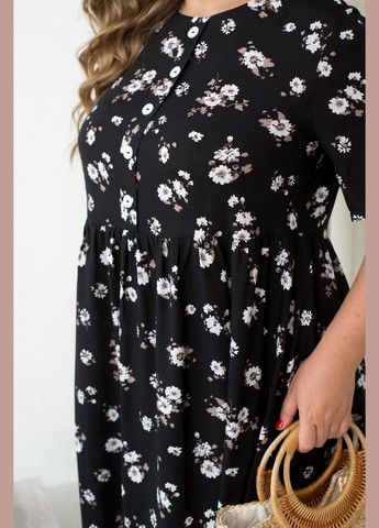 Черное повседневный платье Minova с цветочным принтом