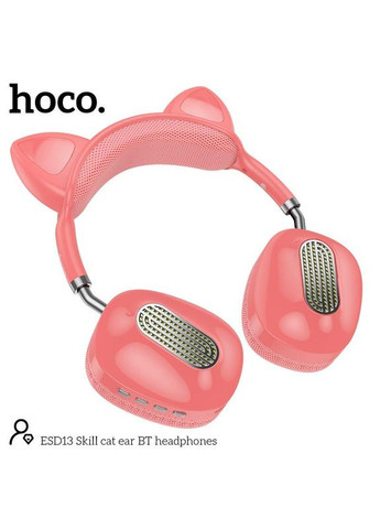 Навушники Skill cat ear BT headphones ESD13 з вушками рожеві Hoco (280877013)