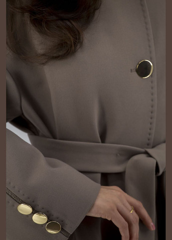 Класичний жіночий плащ з поліестеру без утеплювача на гудзиках Rafaello (чорний, ), 47670 на гудзиках демісезон (331785487)