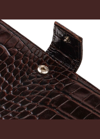Гаманець чоловічий шкіряний з тисненням під крокодила 21915 Коричневий Canpellini (306881538)