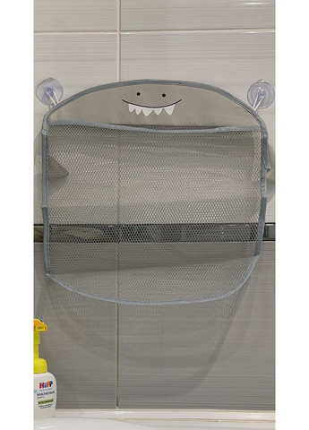 Сітка-органайзер для іграшок у ванну із присосками, сірий, дизайн акула No Brand (364553181)