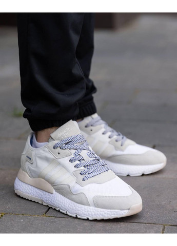 Бежевые демисезонные кроссовки мужские adidas nite jogger white v2 адидас No Brand