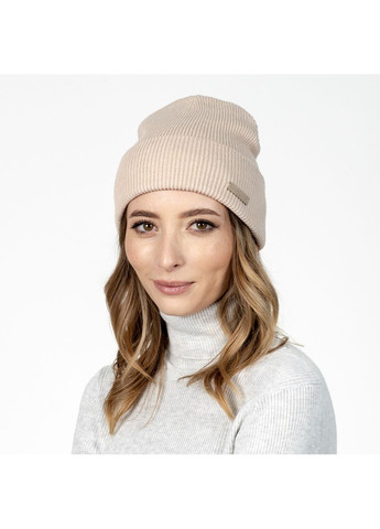 Шапка біні жіноча акрил бежева АЛІСІЯ LuckyLOOK 581-579 (322793125)