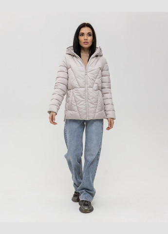 Молочная демисезонная женская стеганная куртка на теплую зиму - весну-осень Vakko