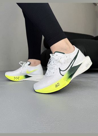 Кросівки жіночі і чоловічі Nike Air ZoomX VaporFly 3 White Green | Найк Аір Зум ВапорФлай 3 білі зелені No Brand білі демісезони (340402018)