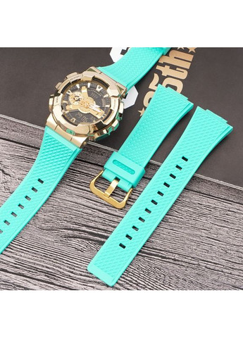 Ремінець для Casio G-Shock світло-зелений полімерний ремінь унісекс із золотистою пряжкою для годинника ProDobro (367267602)