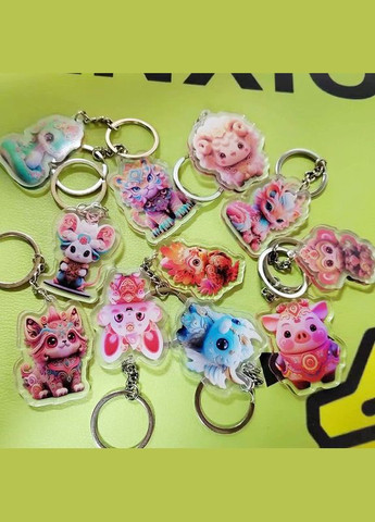 Акриловий брелок для ключів із зображенням символу року за Китайським Гороскопом РІК ЗМІЇ 6см * 5 см No Brand (315599550)