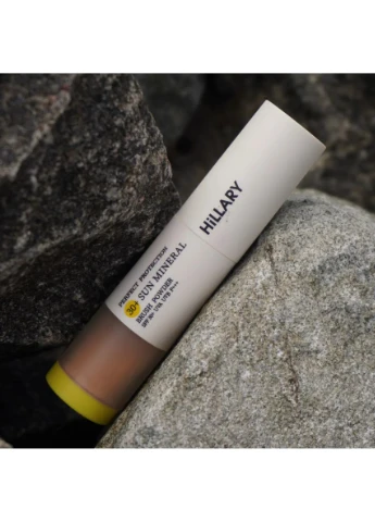 Сонцезахисна мінеральна пудра натуральна бежева з SPF 30+ Perfect Protection Sun Mineral Brush Powder Hillary (398545326)