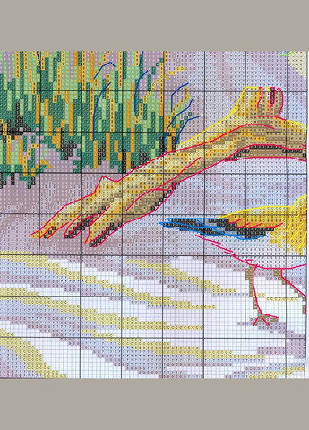 Набор для вышивания по нанесённой на канву схеме "The narrow birds".AIDA 14CT printed, 54*41 см Joy Sunday (313614607)