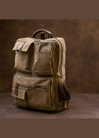 Рюкзак для ноутбука дорожній текстильний унісекс оливковий 30х42х15 см 20620 Vintage (362417877)