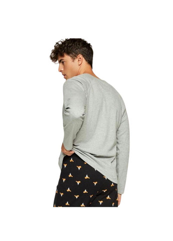 Піжама чоловіча футболка з довгим рукавом і штани вільного крою на гумці S Сірий з принтом Daffy Duck 2-1859 Gisela (305836182)