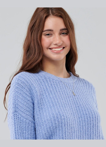 Темно-блакитний демісезонний светр жіночий - светр hc8697w Hollister