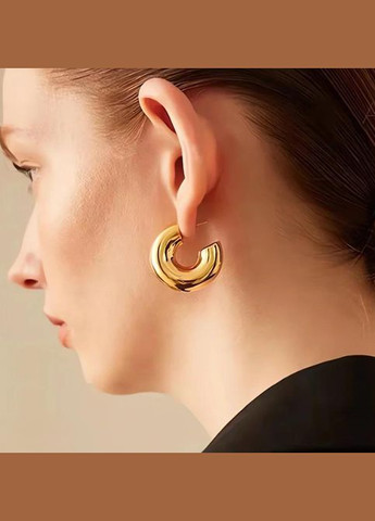 Сережки на кожен день золотисті No Brand (335381324)