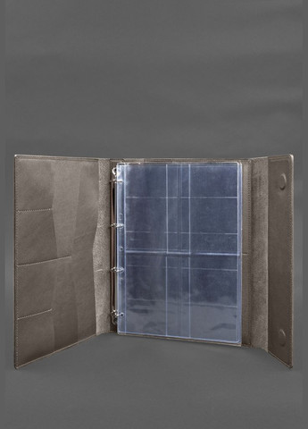 Кожаная папка для документов "Семейная" А4 на сегрегаторе с файлами темно-бежевая (A-028629) BlankNote (330144491)