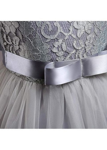 Серое нарядное платье для девочки с кружевным лифом и пышной фатиновой юбкой диана, серый No Brand (373685820)