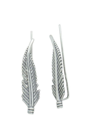 Срібні сережки кафи "Перо" No Brand (350667465)