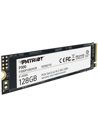 Накопитель SSD 128GB P300 M.2 2280 PCIe 3.0 x4 NVMe TLC (P300P128GM28) Скорость чтения 1600 МБ/с Patriot (371635083)