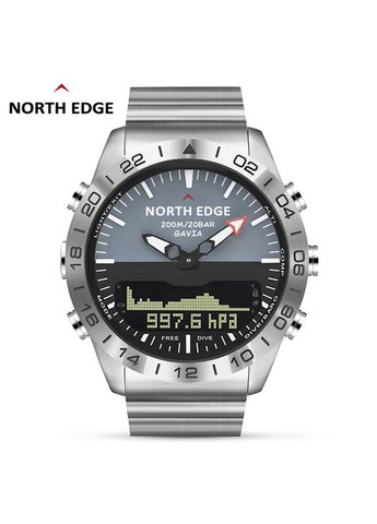 Чоловічий годинник Gavia 20BAR водостійкий тактичний годинник з компасом протиударний North Edge (341316293)